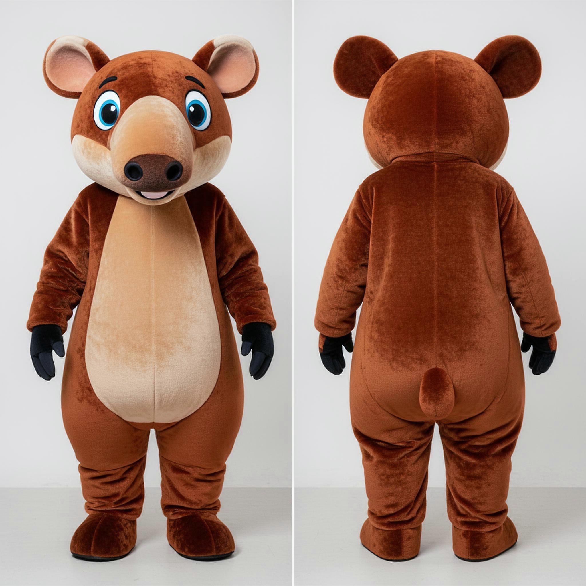MASTICOT Rust Orange Rounded Tapir Mascot
