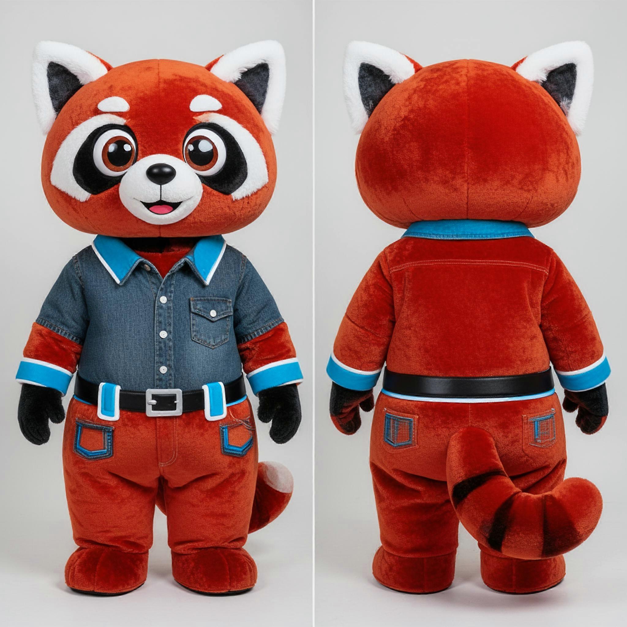 MASTICOT Rust Red Cartoon Red Panda Mascot