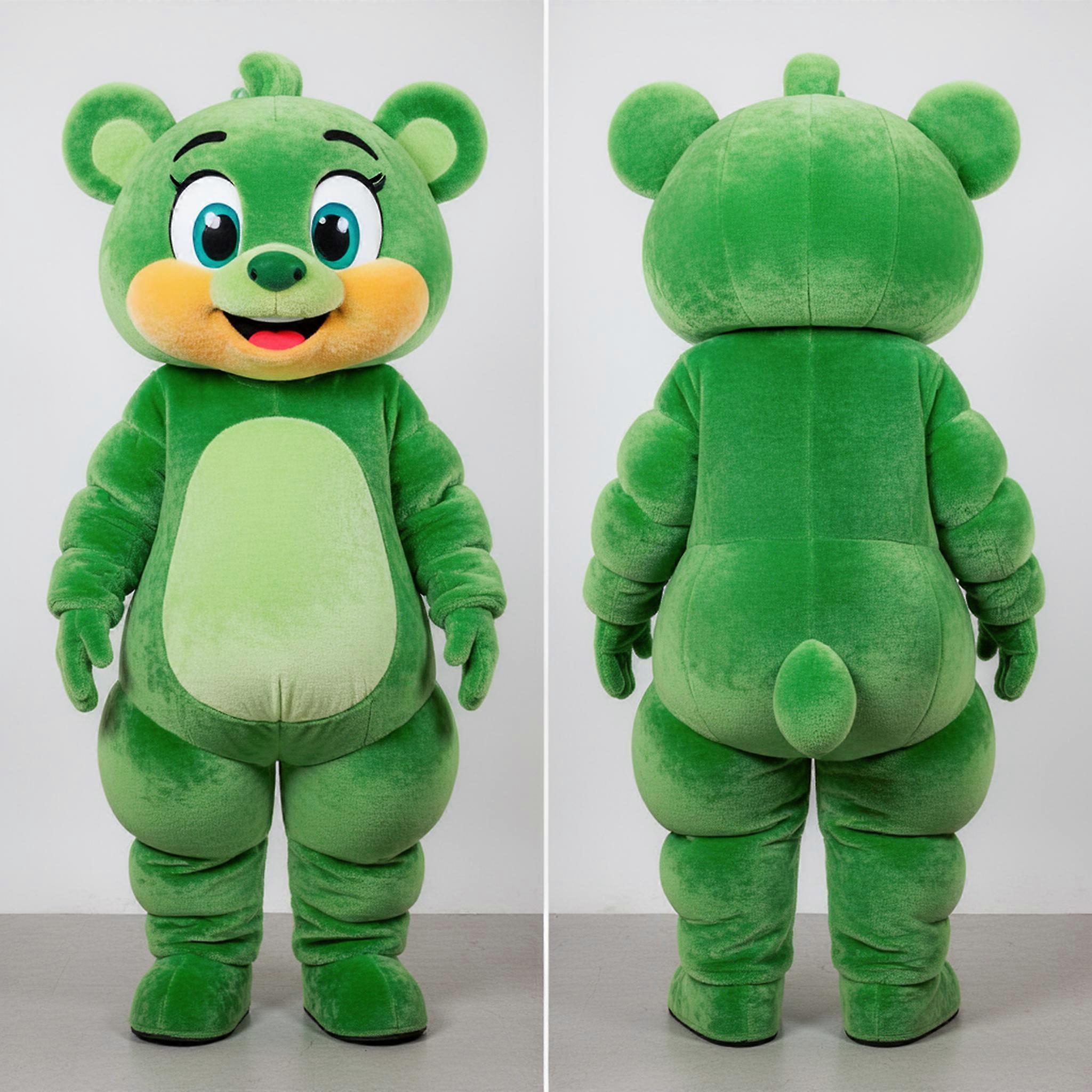 MASTICOT Velvety Green Stylized Chief Mascot