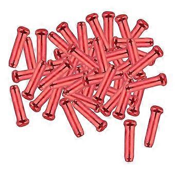 50pcs/pack Aluminum Alloy Bicycle Inner Tips Wire End Caps Crimps Line Core Red
