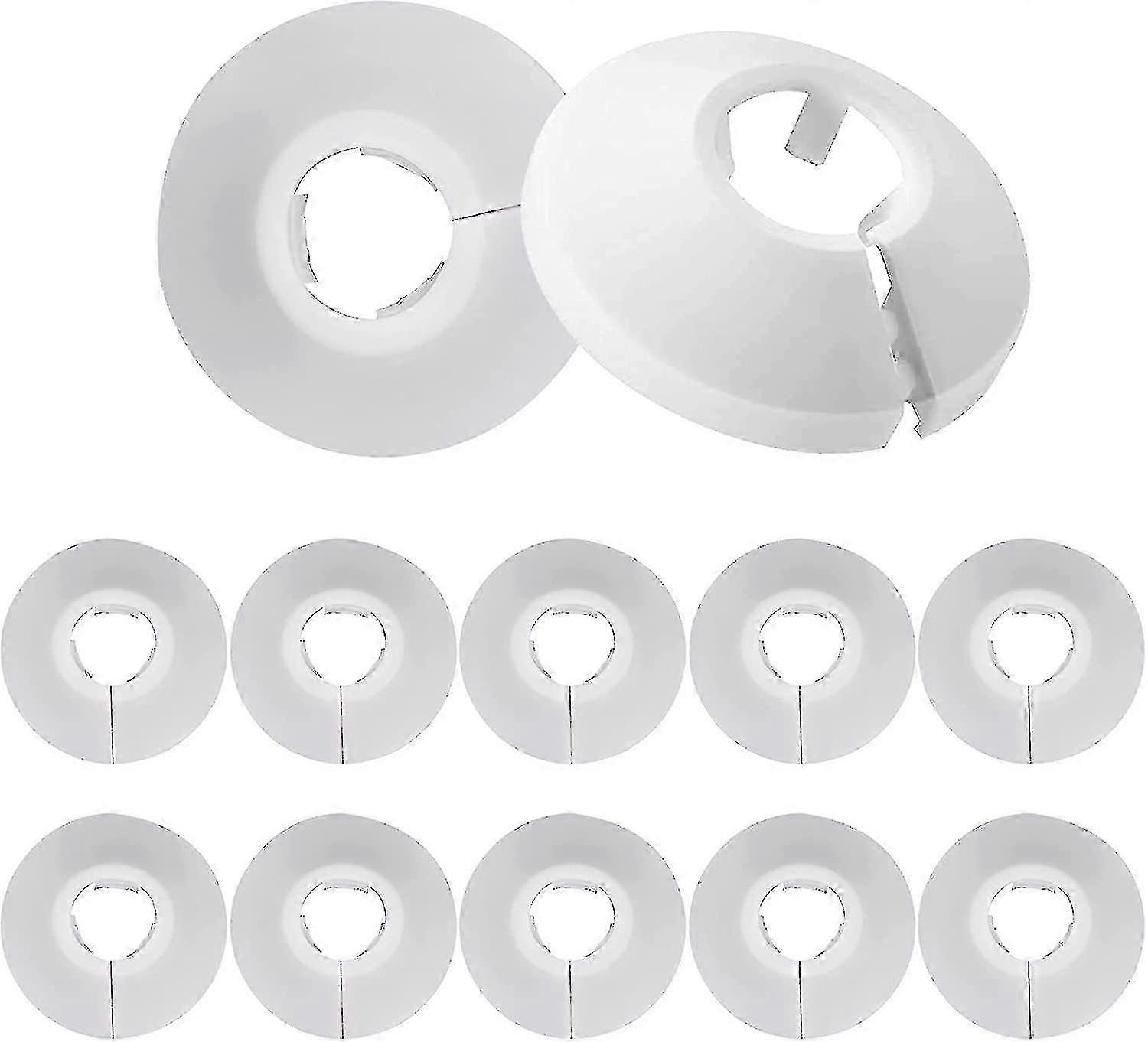 12 Pcs Radiator Pipe Collars, Plastic Radiator Pipe Covers Pipe Collars Wall
