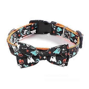 Adjustable Halloween Pet Cloth Bow Tie Collar for Dogs Cats
