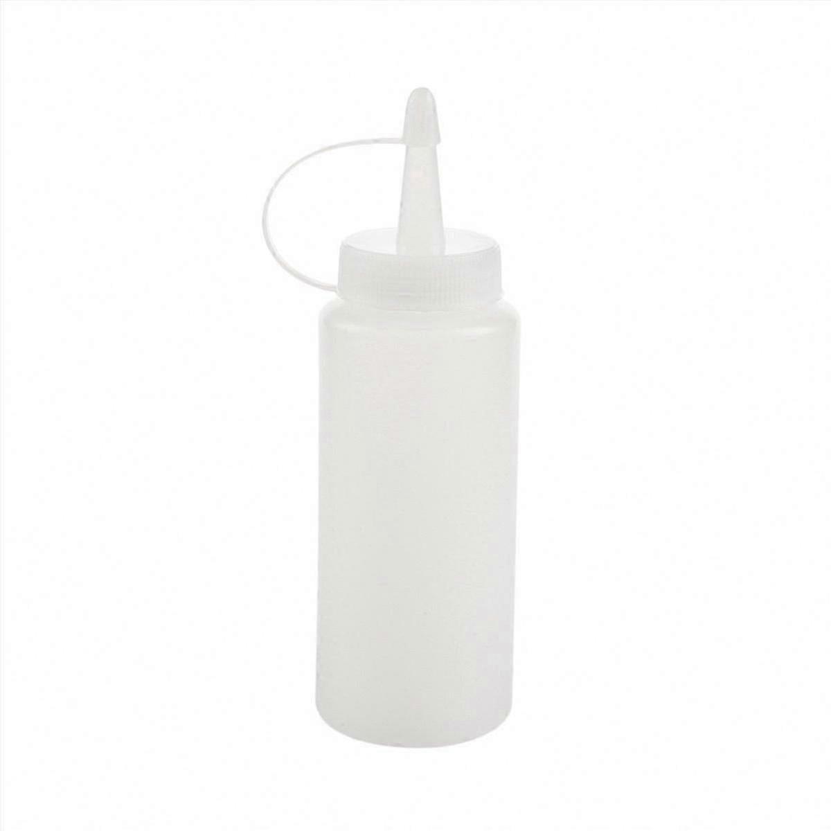 Condiment Dispenser: White 6oz Plastic Squeeze Bottle