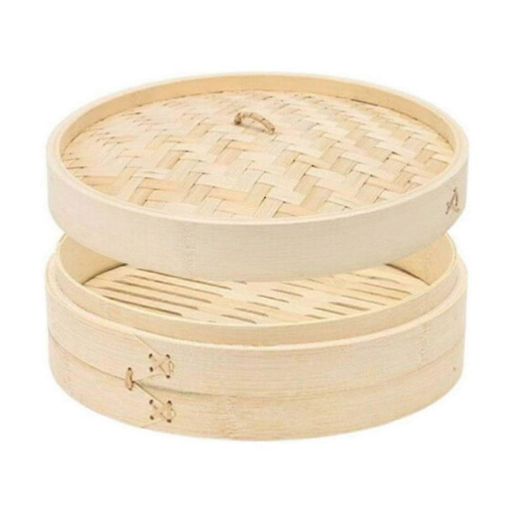 Bamboo Steamer Basket Two-Tier Stackable Eco-Friendly Healthy Cooking