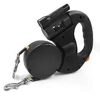 3M Retractable Dual Dog Leash with LED Light 360 Swivel No Tangle Independent Braking Reflective Leads for Dogs