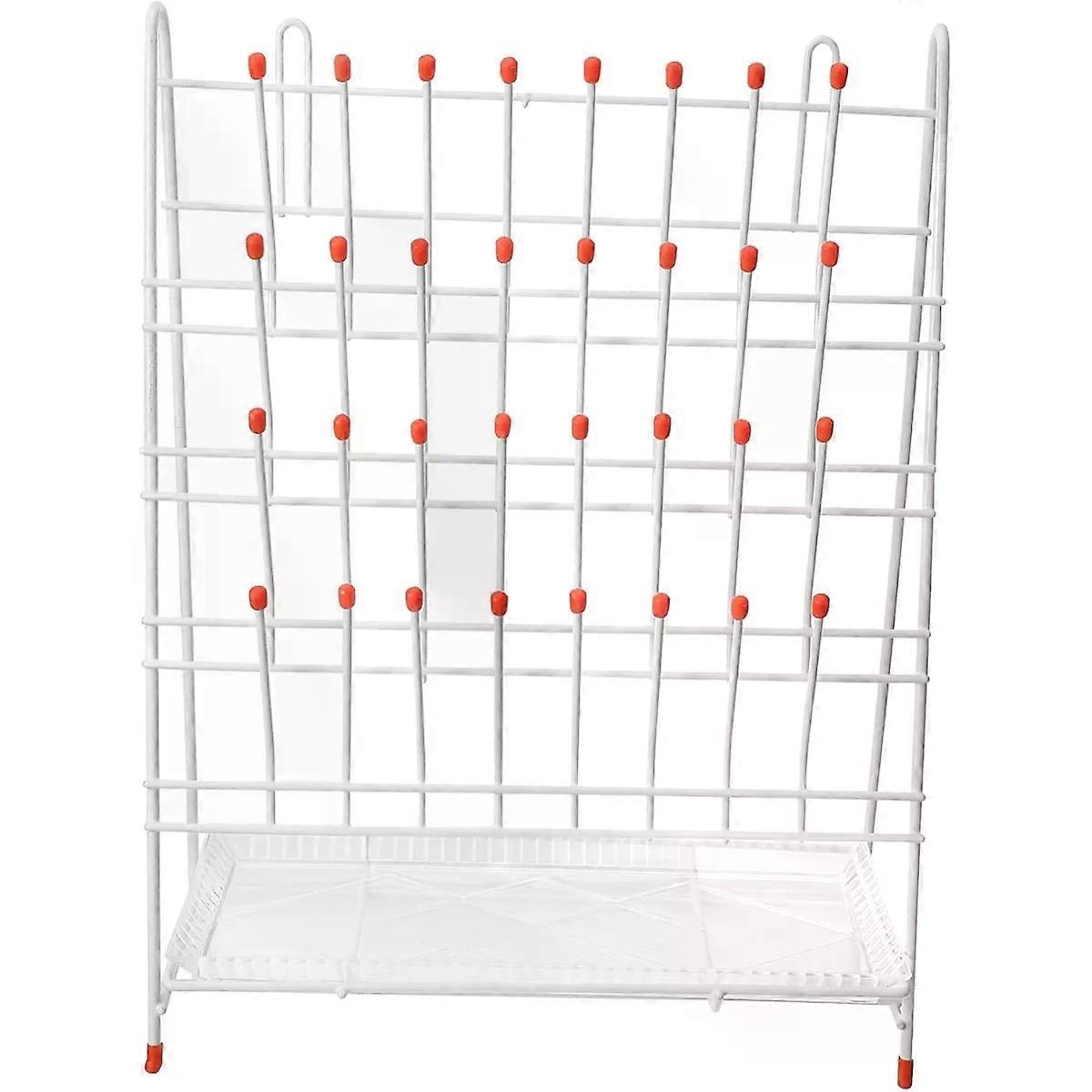 Beaker Drying Holder 32 Peg Iron White Glass Drying Rack
