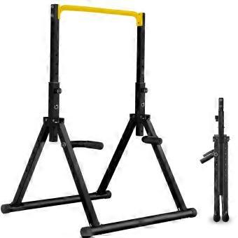 Opvouwbaar Power Tower Dip Station met 8 hoogtes en 300 kg draagvermogen