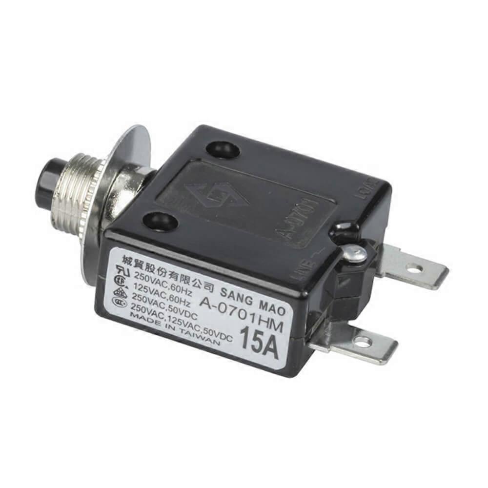 15A Circuit Breaker Maximum Voltage 250VAC or 50VDC Durable Multi Purpose