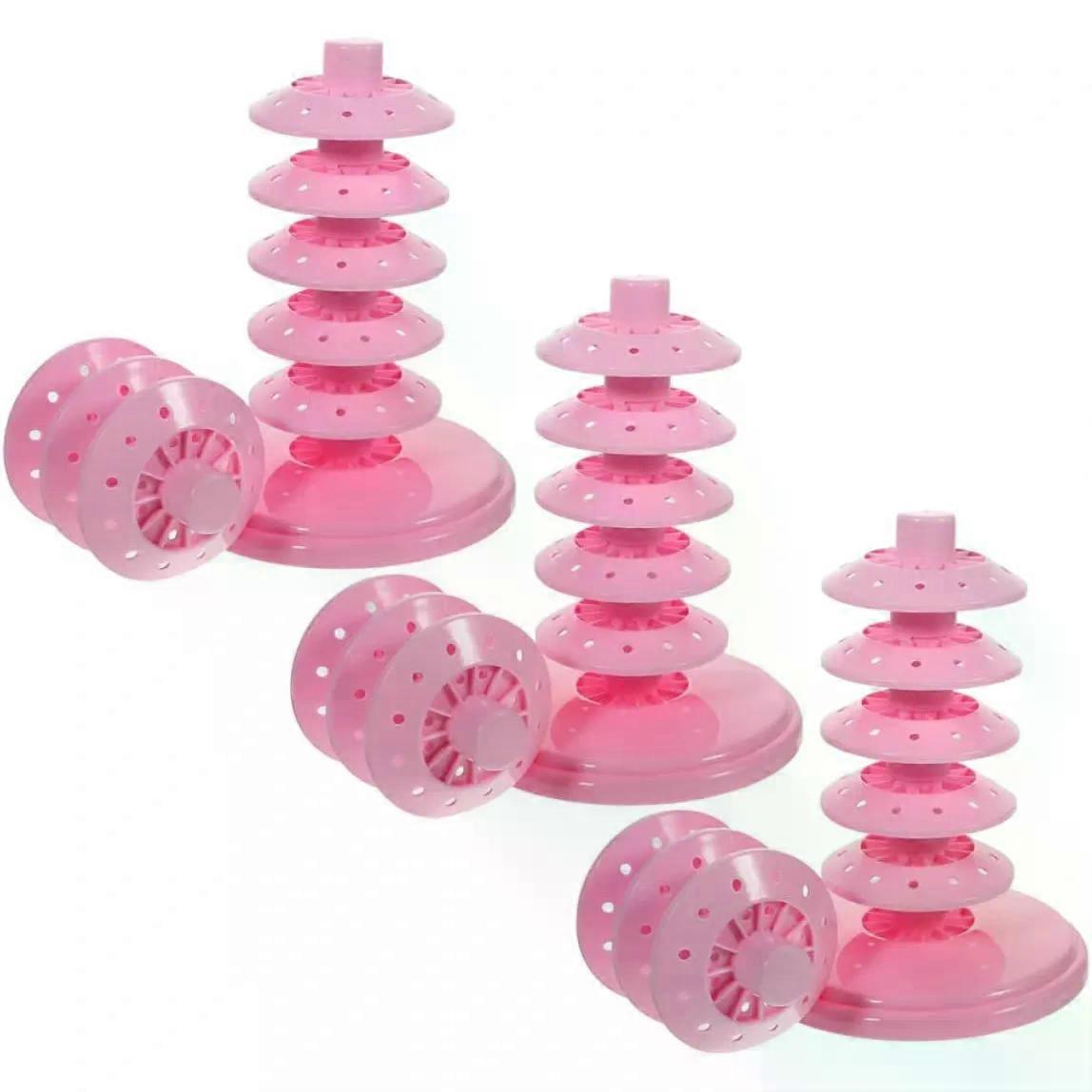 3pcs Multi Tier Lollipop Holder Adjustable Pink PP Stand