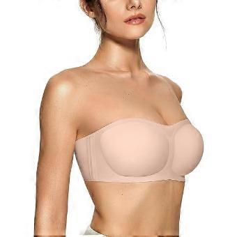 OEAK Women's Strapless Bra, Jelly Push-Up Strapless Bra, Non-slip Wireless Support with Padded Bra, Non-Slip