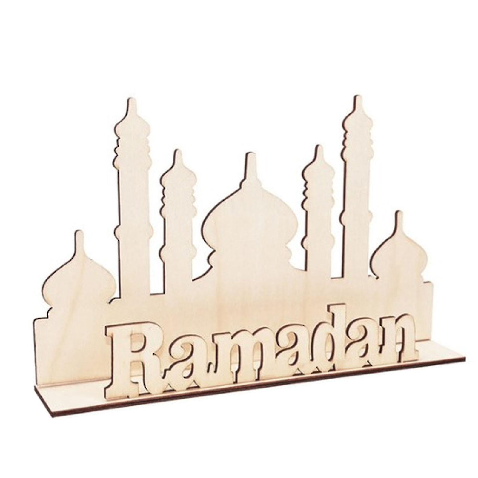 Pxcl Ramadan Wooden Tray Eid Plates Ramadan Decorations Serving Tableware