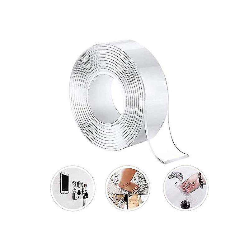 Washable Traceless Tape, Nano Double Sided Adhesive Tape Transparent Removable Reusable Adhesive Strips