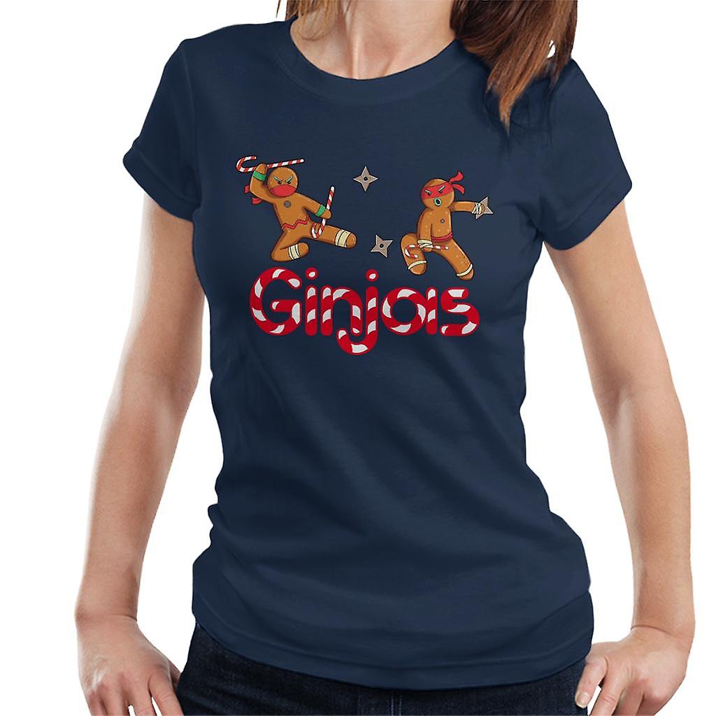T-shirt Natale Gingerbread ninja donna