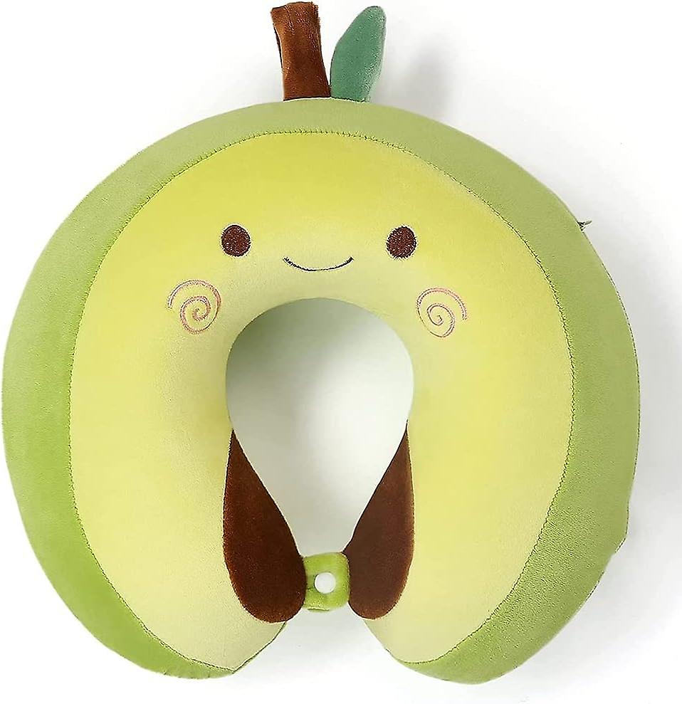 Airplane Pillow Chin Neck Support, Head Tilt Memory Foam Insert, Removable Washable Plush Cover, Neck Closure