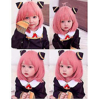 Perruque De Cosplay Anime Pour Fille - Perruque Rose Vif Femme - Accessoire Cheveux Cosplay, Halloween & Fêtes