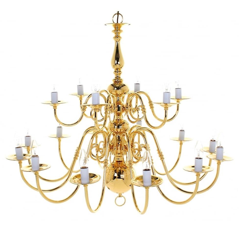 Impex Antwerp Style Polished Brass 18 Arm Chandelier