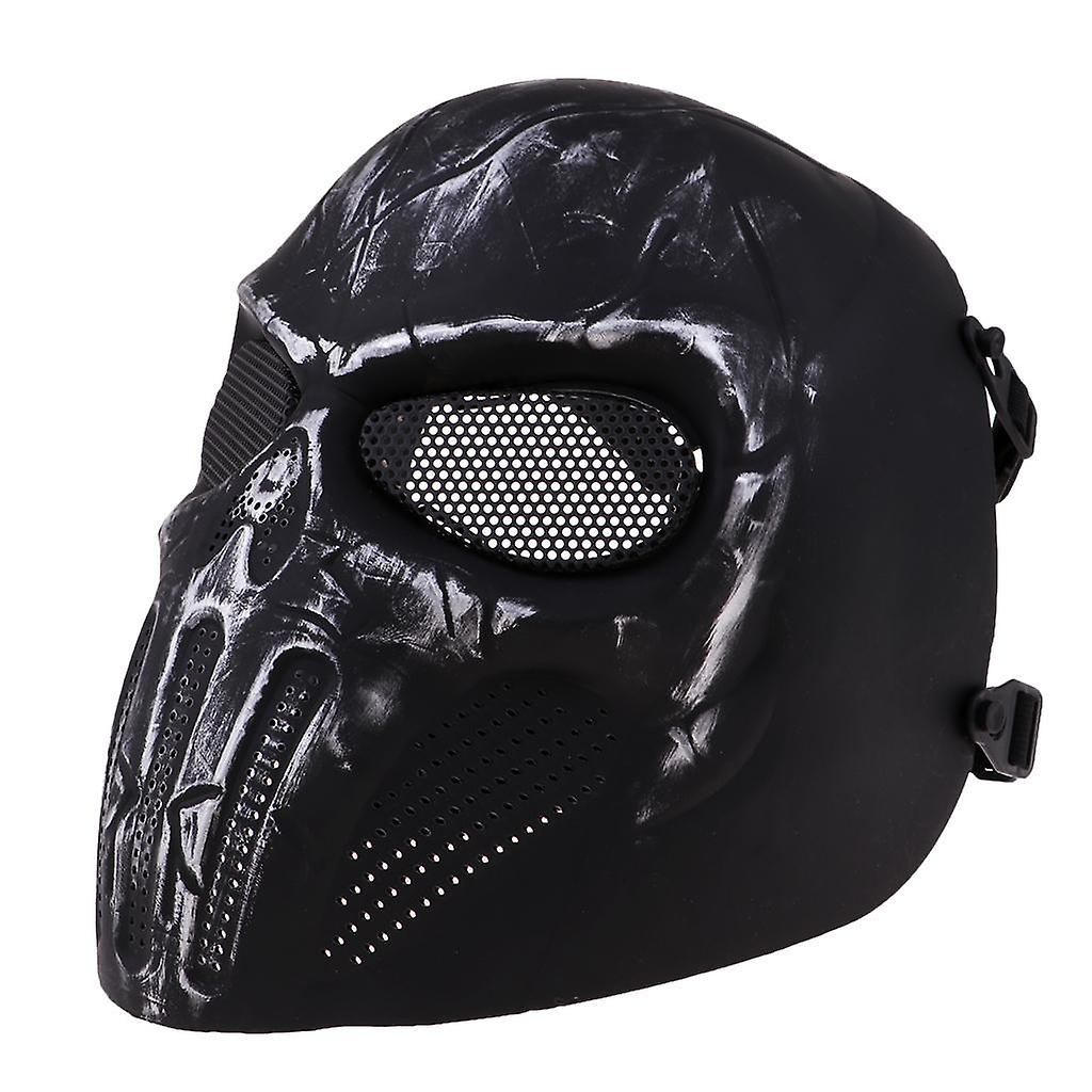 Outdoor Wargame הגנה על הפנים מסכת שלד גולגולת אפור כסוף