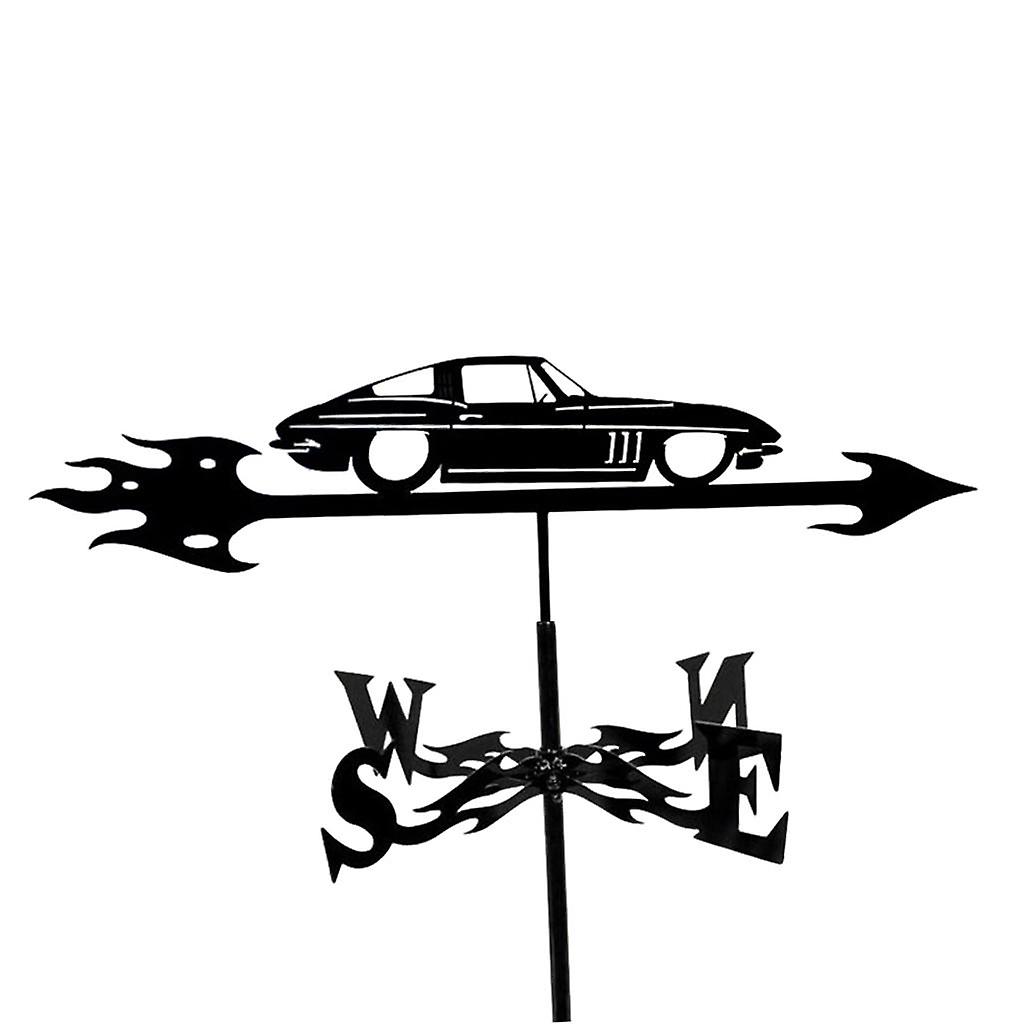 Metall Väder Vane Garden Stake Prydnad Tak Weathervane Car