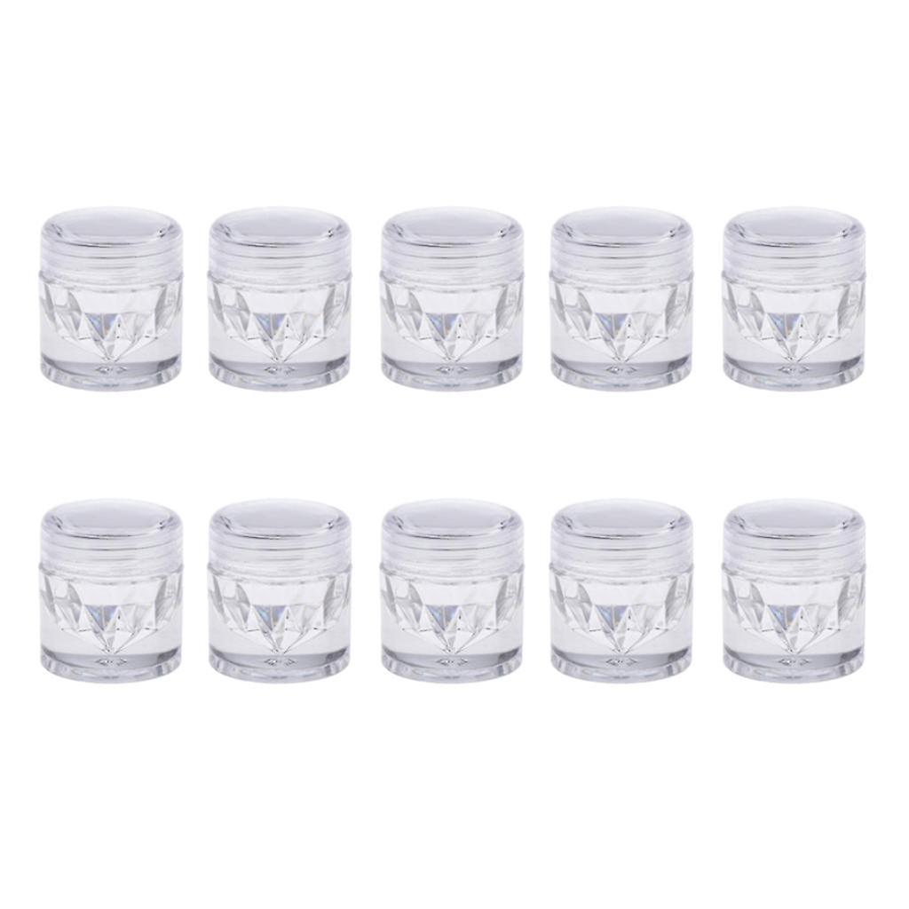 Empty Loose Powder Case w/ Sifter Refillable Eyeshadow Blusher Jars 3ml 10x