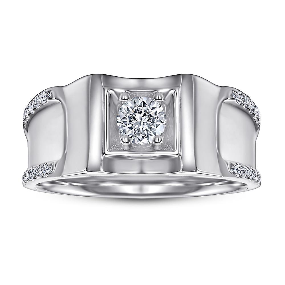 925 Sterling Silver Zircon Men's Ring