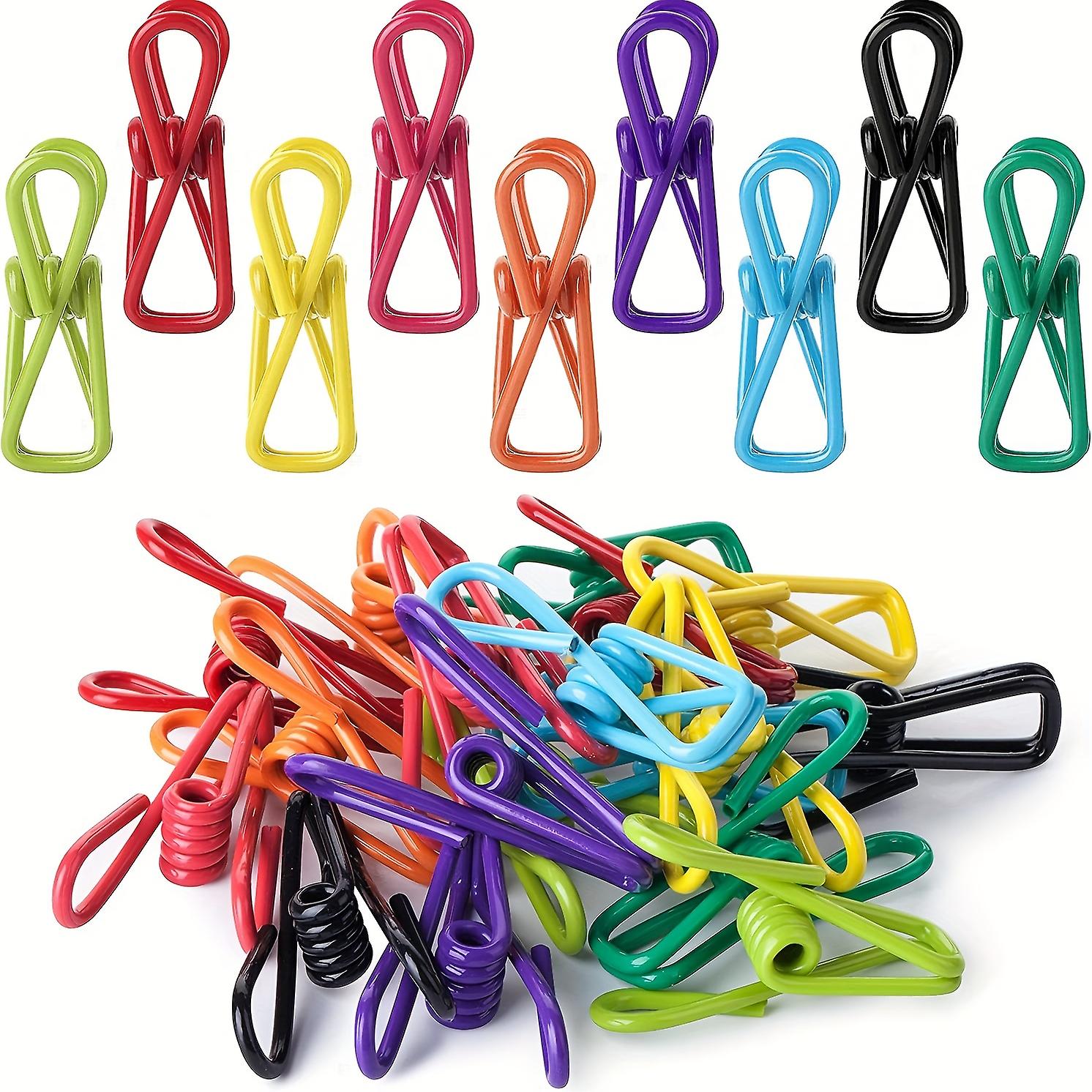 Keep Your Food Fresh With 10pcs/pack Assorted Color Pvc-coated Utility Clips - Perfect For Food Packages!