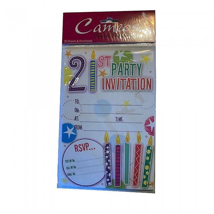 Cameos 21st Birthday Invitations (Pack of 6)