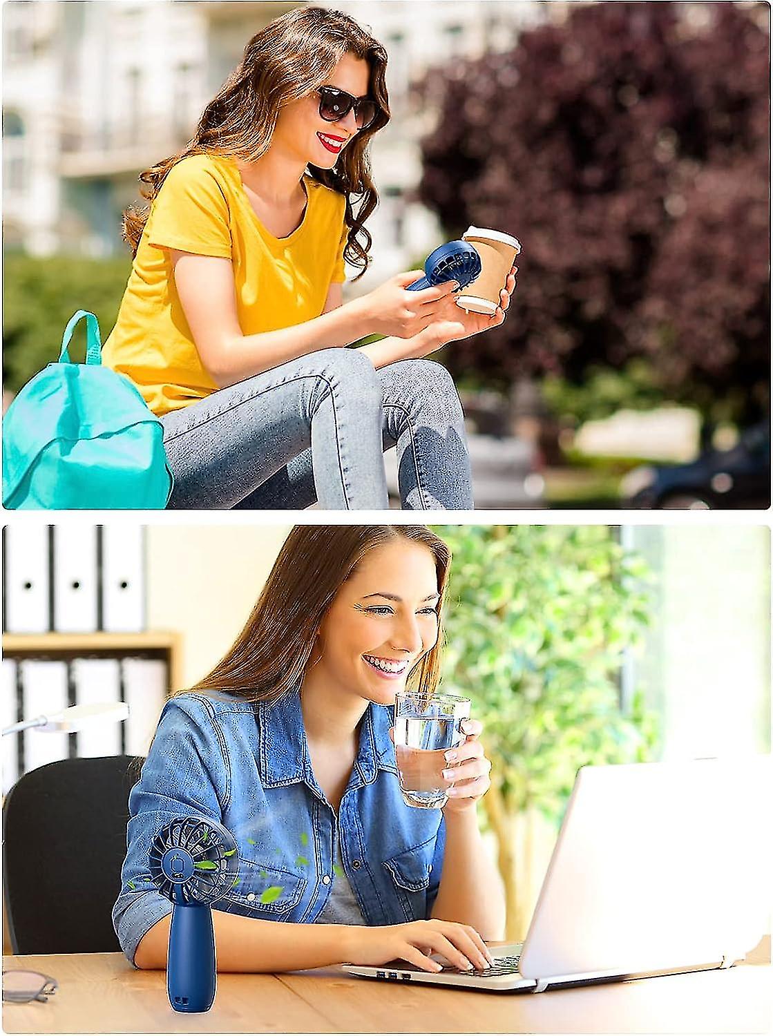 Mini Handheld Fan With Rechargeable Battery And 3 Adjustable Speeds Portable And Super Compact Cooling Fan For Home Office Travel And Outdoor Activiti