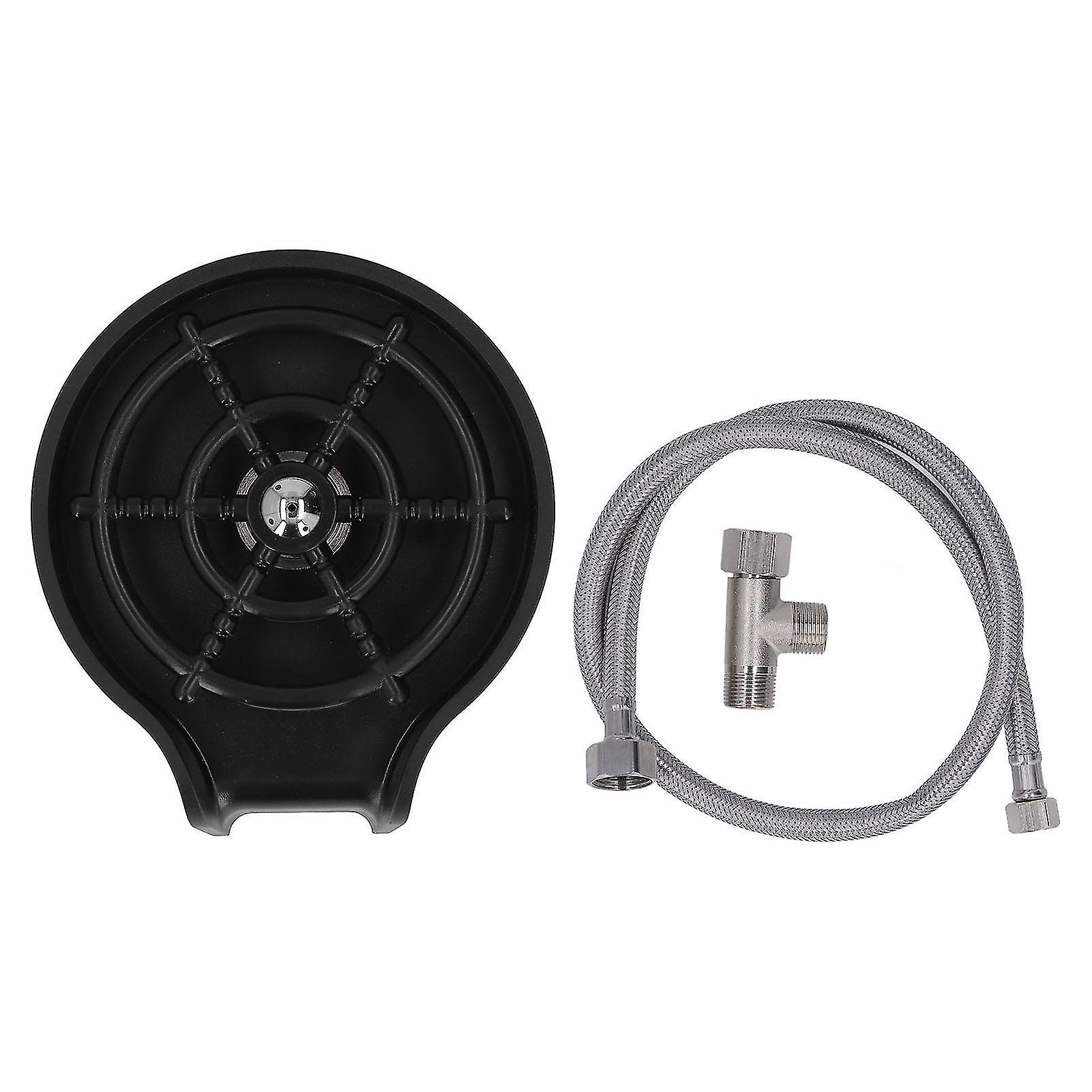 High Pressure Bottle Washer for Faucet, 5 Hole Nozzle, Automatic Glass Rinser with 80cm Hose for Kitchen, 3/8 Thread, 16mm Diameter