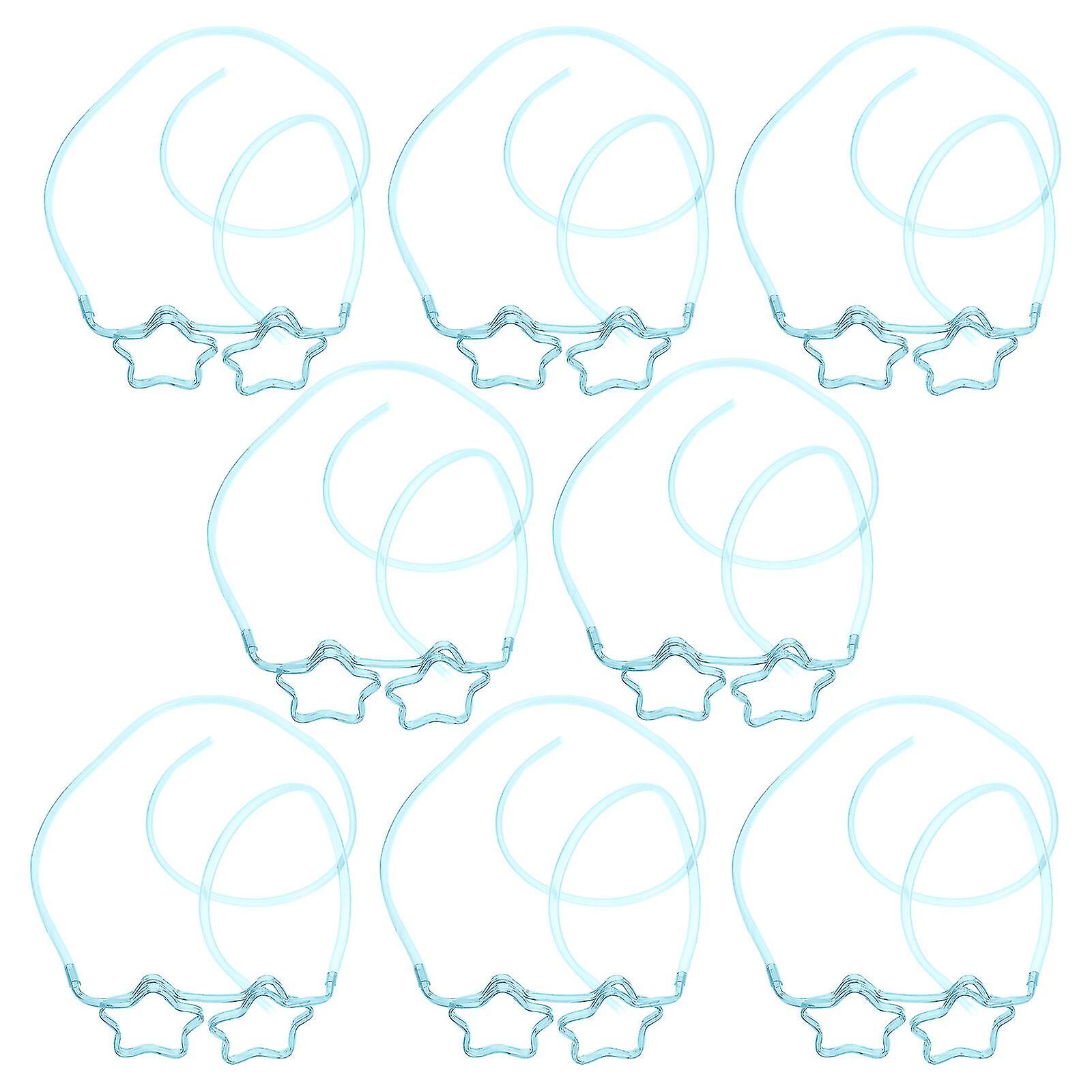 8pcs Creative Star Shape Eyeglasses Straws Glasses Drinking Straws Photo Props