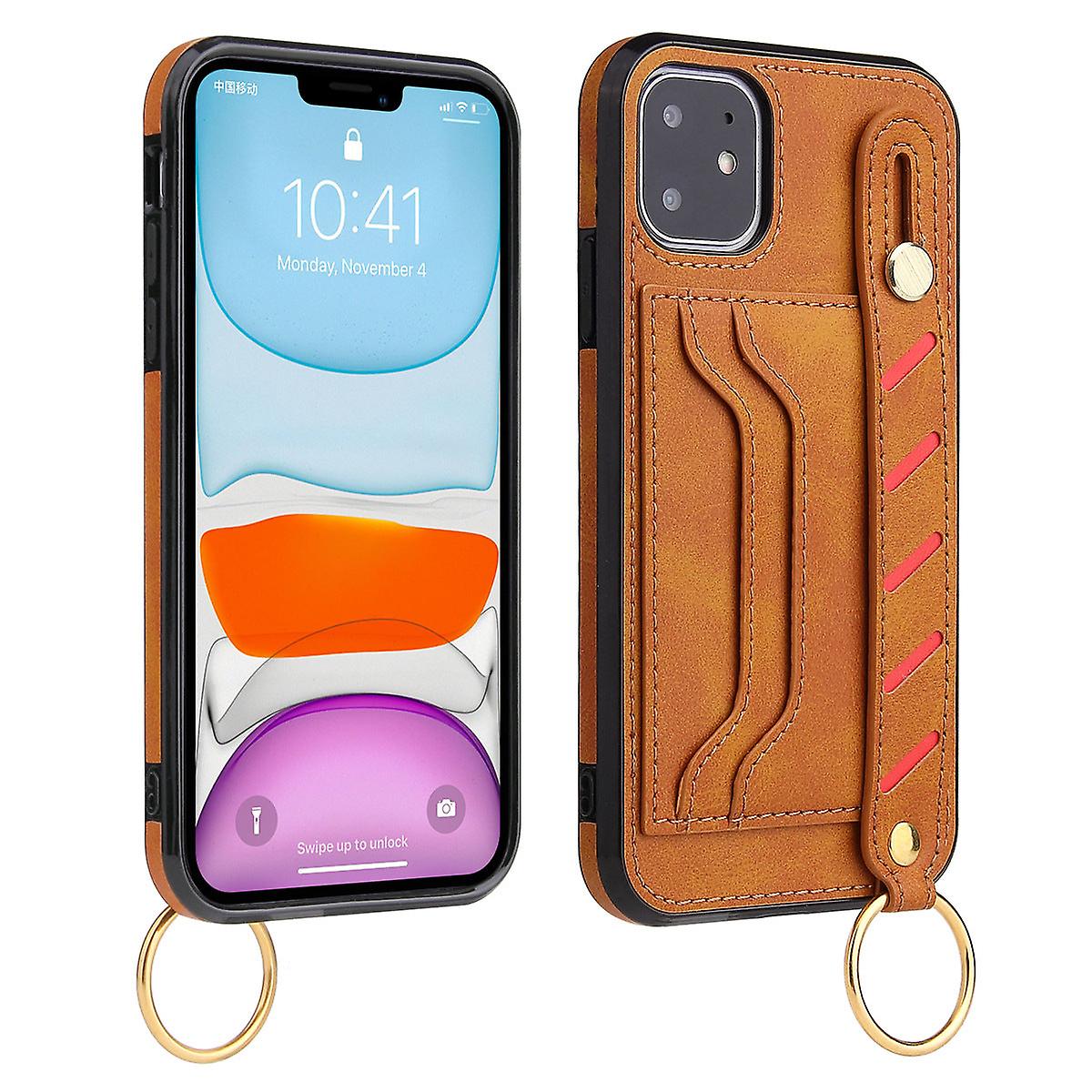 Leather Wallet Case For Iphone 7/8/se2020 Khaki Pns-2152