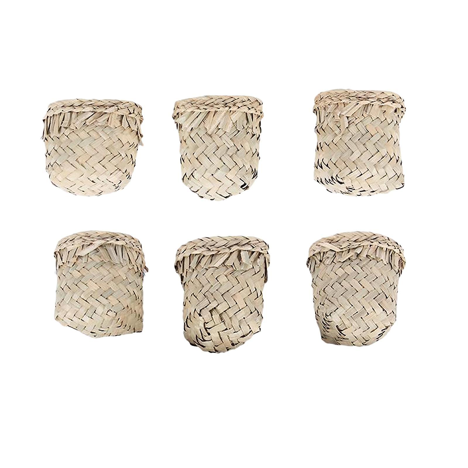 6x 1:16 Scale Mini Straw Baskets for 1/10 WPL D12 RC Car Decor Accessory