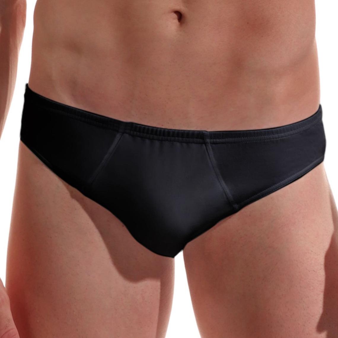 Schwarzer Slip mit Baumwollfutter vorne