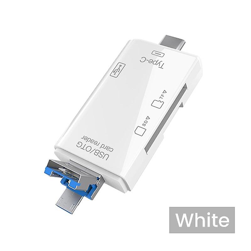 Multifunction 6 in 1 OTG SD Card Reader USB2.0 Type-C/TF/SD Memory Card Smart Cardreader for Laptop 