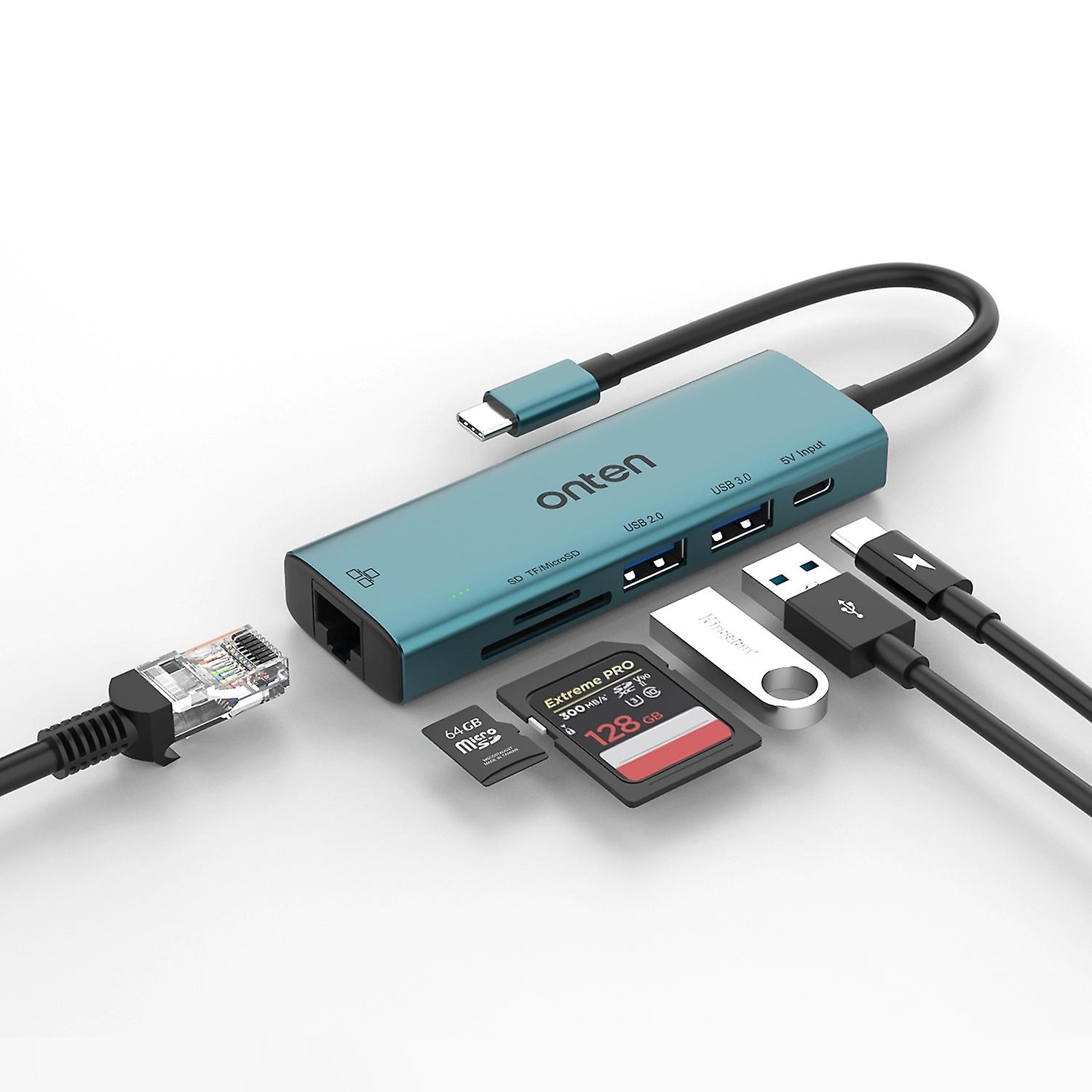 Onten UC122 Type-C to SD + TF + Card + USB 3.0 HUB