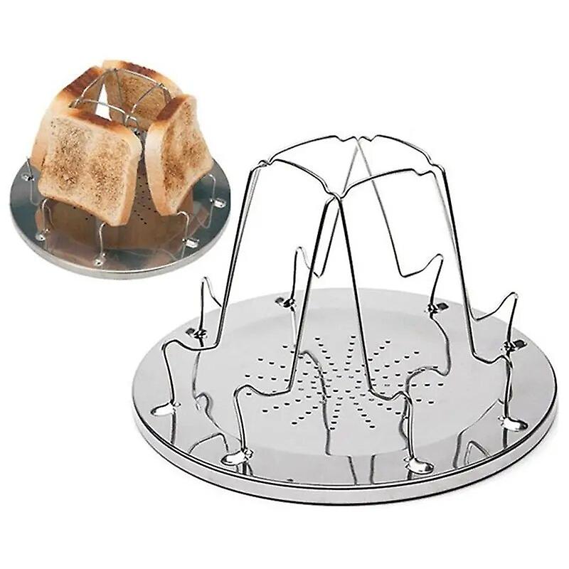 4 Slice Camping Bread Toast Tray Gas Stoves Cooker BBQ Camping Toaster Rack~11224