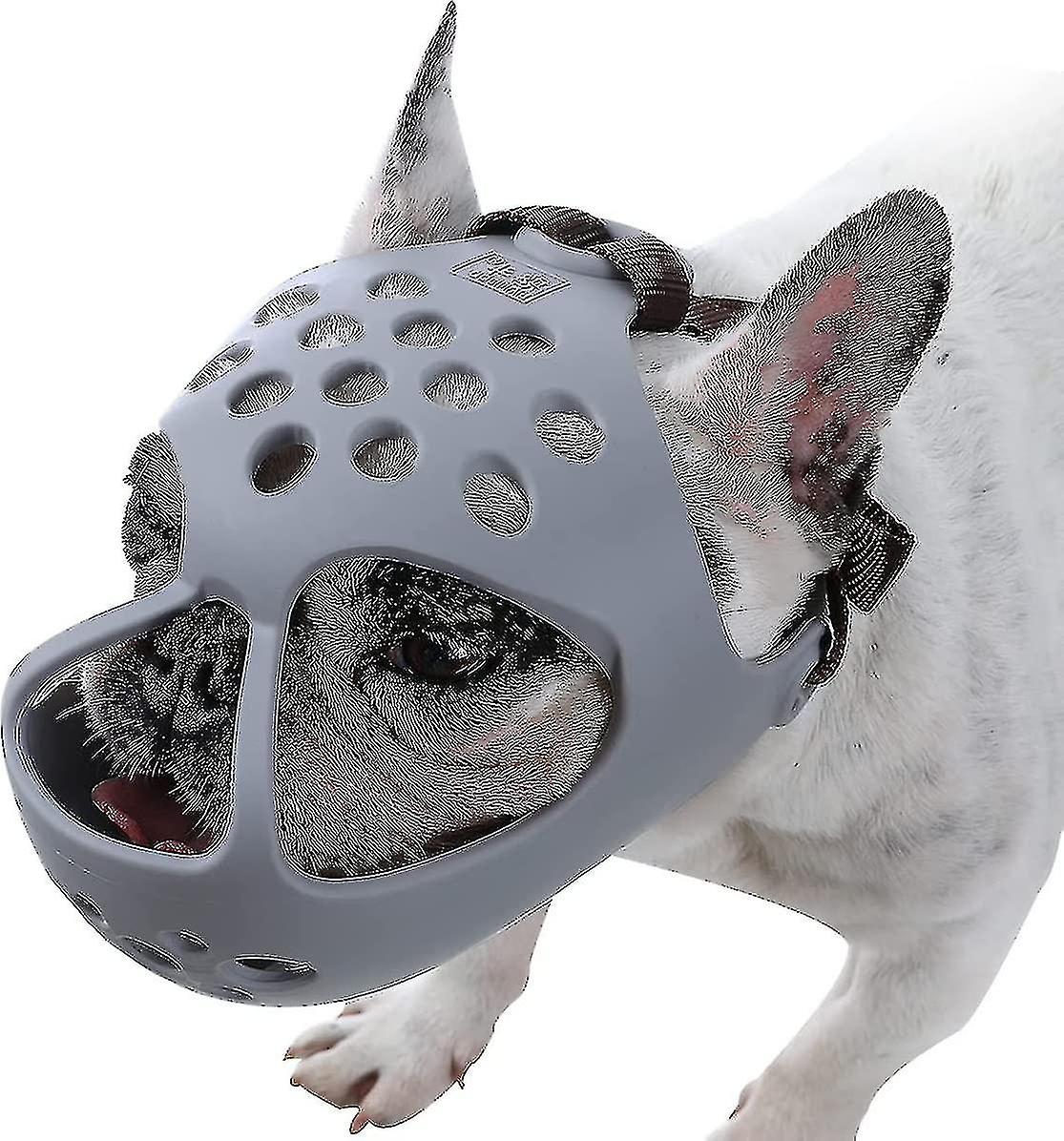 Dog Muzzle For Short Snout Dogs, Soft Silicone Muzzle For Biting Chewing, Ideal For Flat-faced Aggre