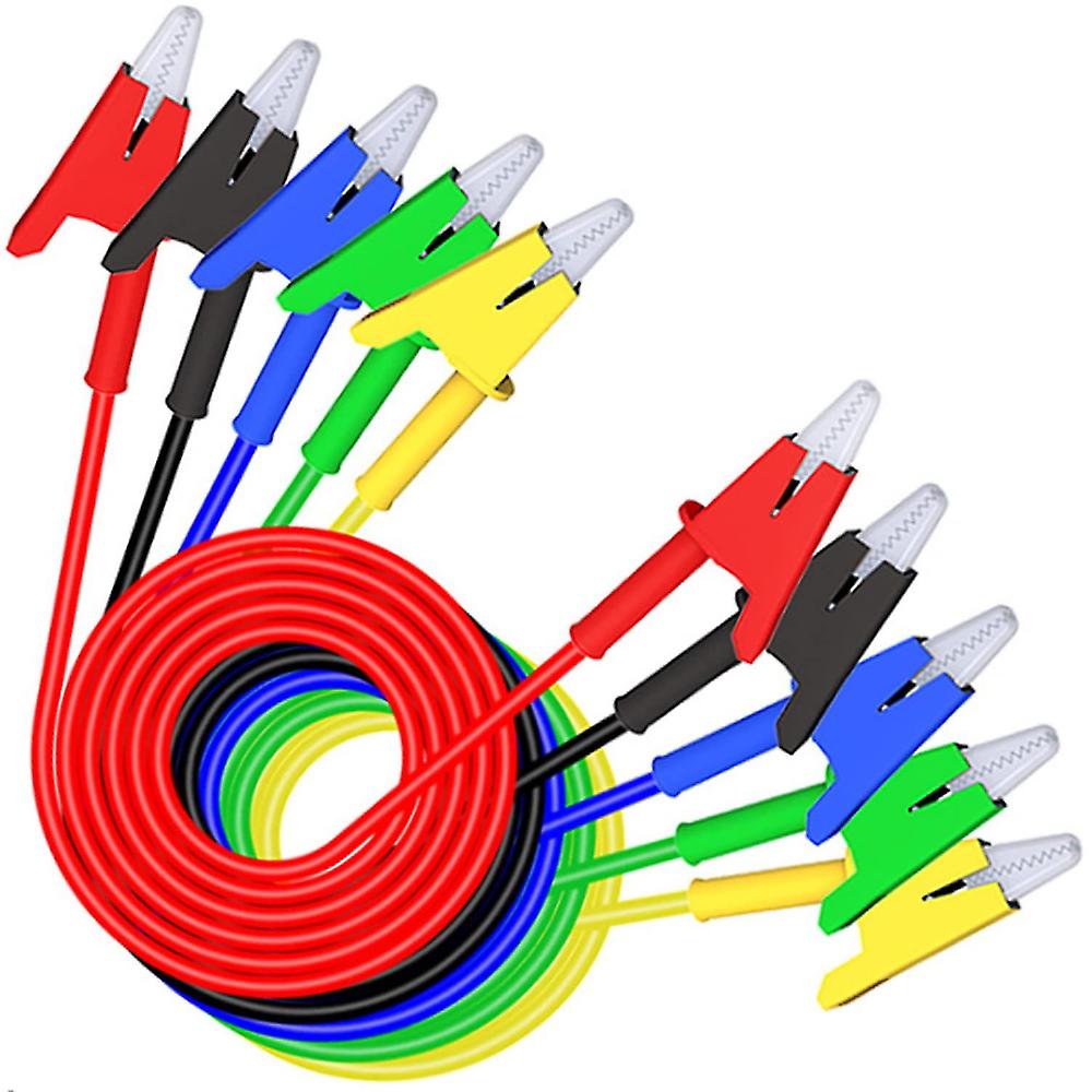 5 Pieces Double Ended Alligator Clip Test Cable, For Testing Flexible Copper Cable For Electrical Testing 3.3ft/1m