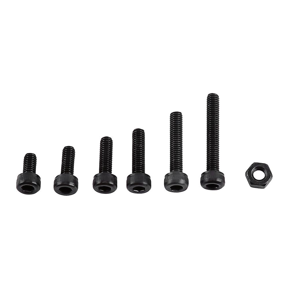 250pcs M3 Black Alloy Steel Hex Socket Screws Bolt With Hex Nuts Assortment(Cap Head)