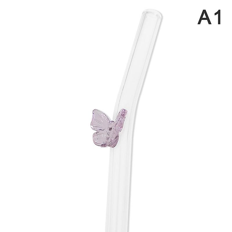 Reusable Glass Straws With Butterfly Eco Friendly Drinking Straws With Clean Bru