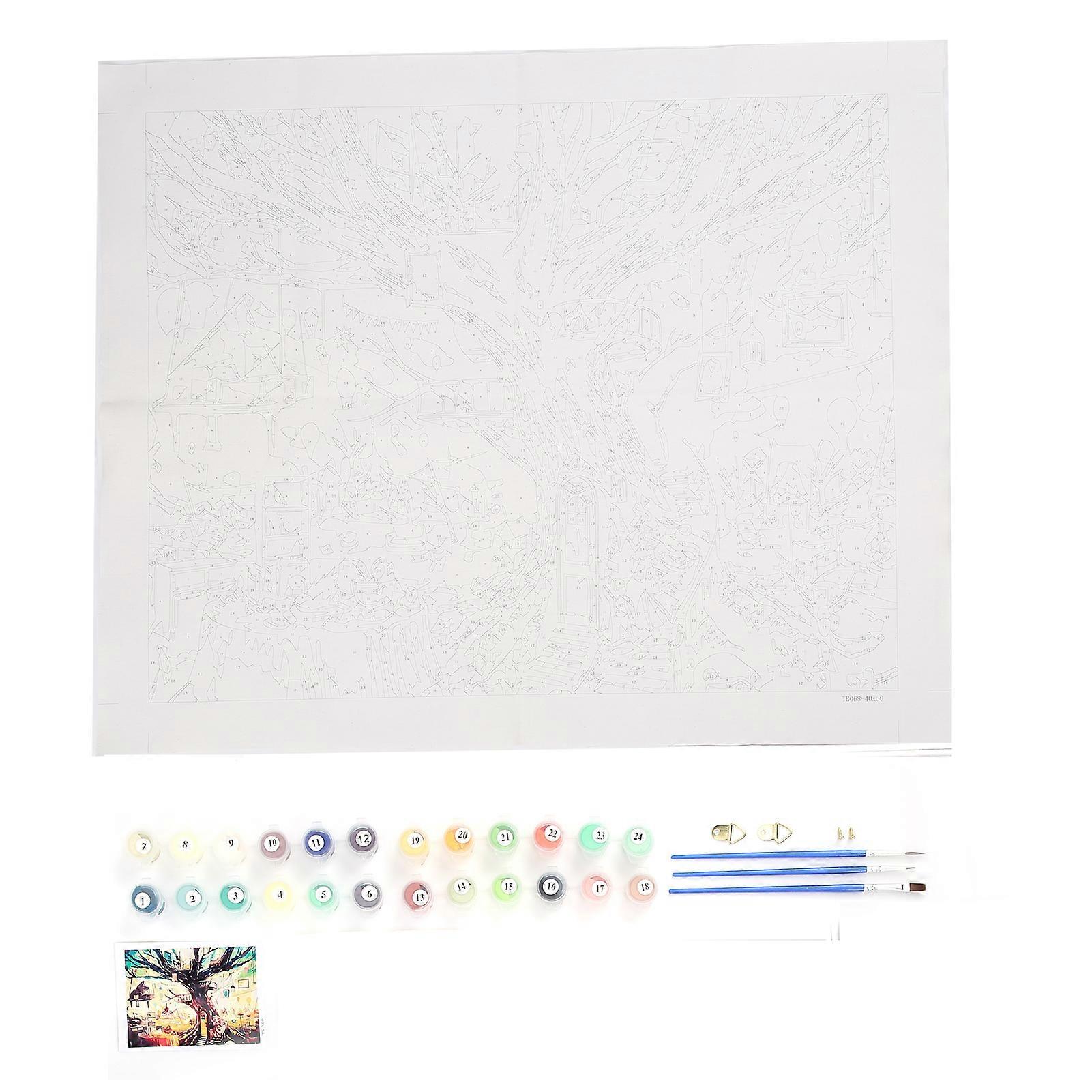 番号キット40x50cmフレームレスデコレーションリビングルームキッチンオフィスホテルレストランのためのDIYペイント