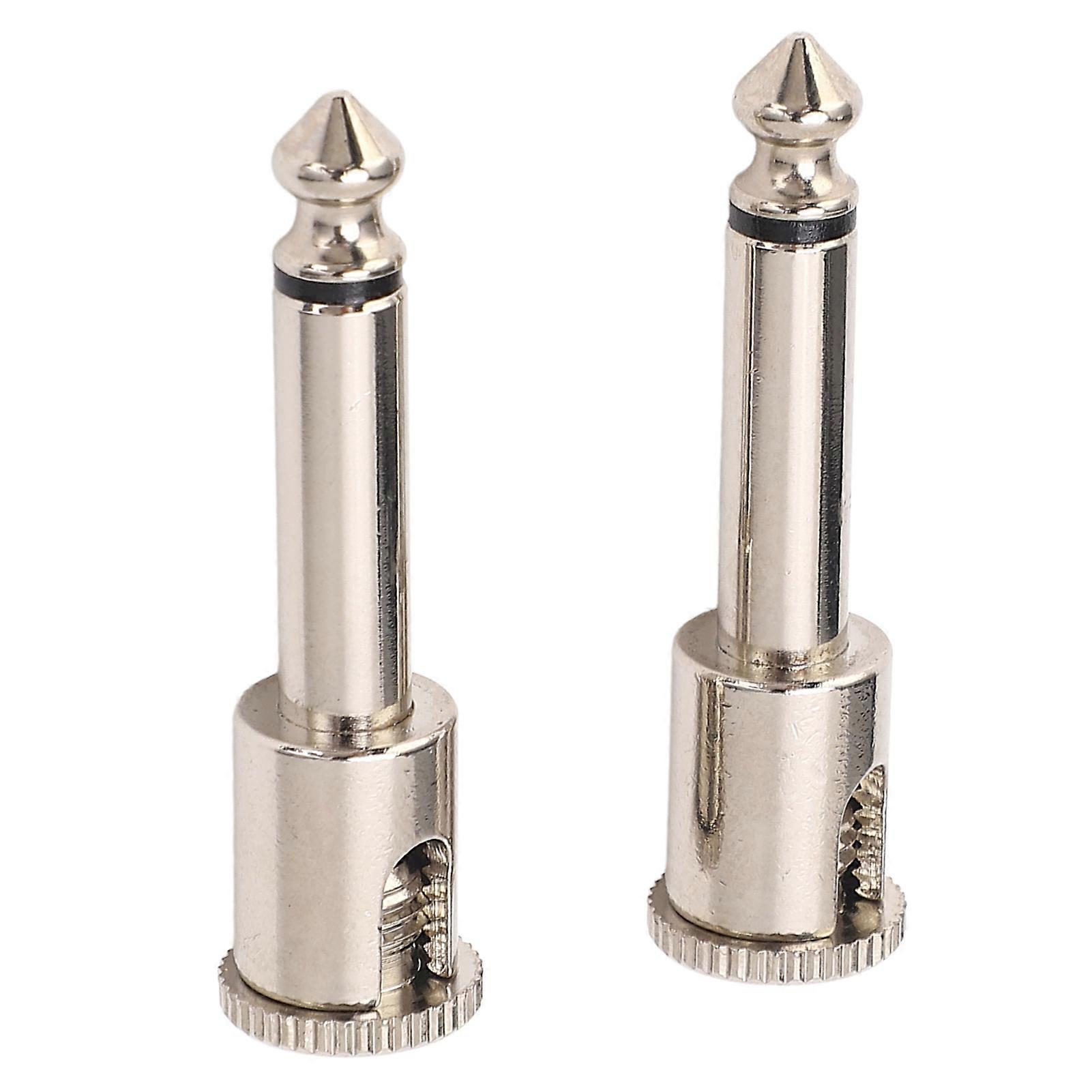2 Pcs Guitar Audio Adapter 6.35mm Solderless Connection Fast Transmission Speed Audio Cable Plug Connector