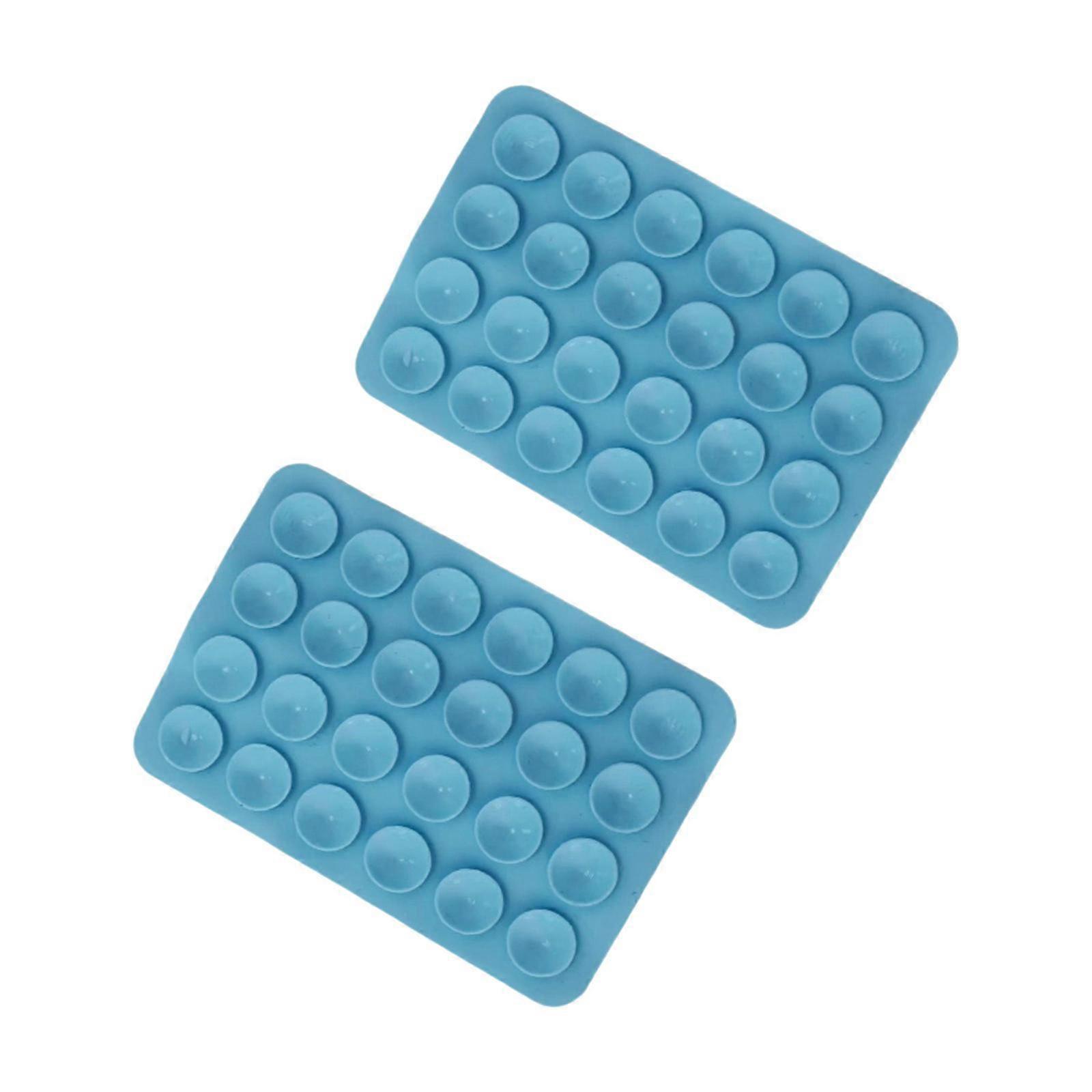 2x Silicone Suction Phone Case Adhesive Mount Car Trip Easy to Use Handsfree Light Blue