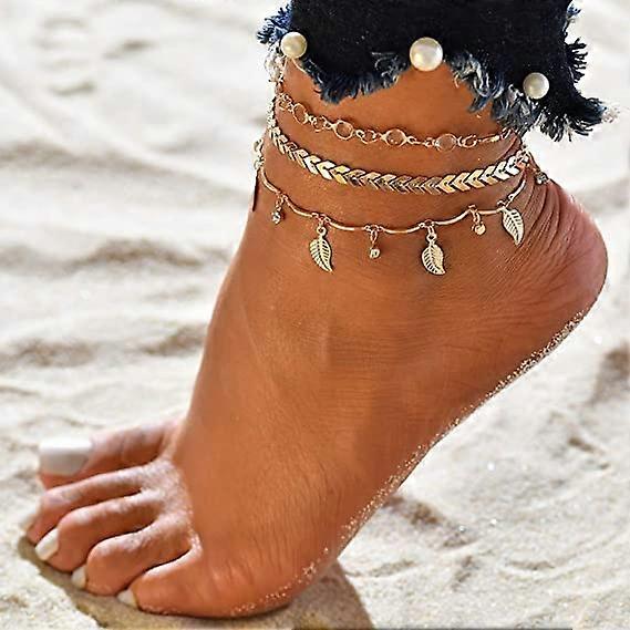Layered Charm Anklet For Ladies Girls Boho Beach Ankle Chain Bracelet Anklet