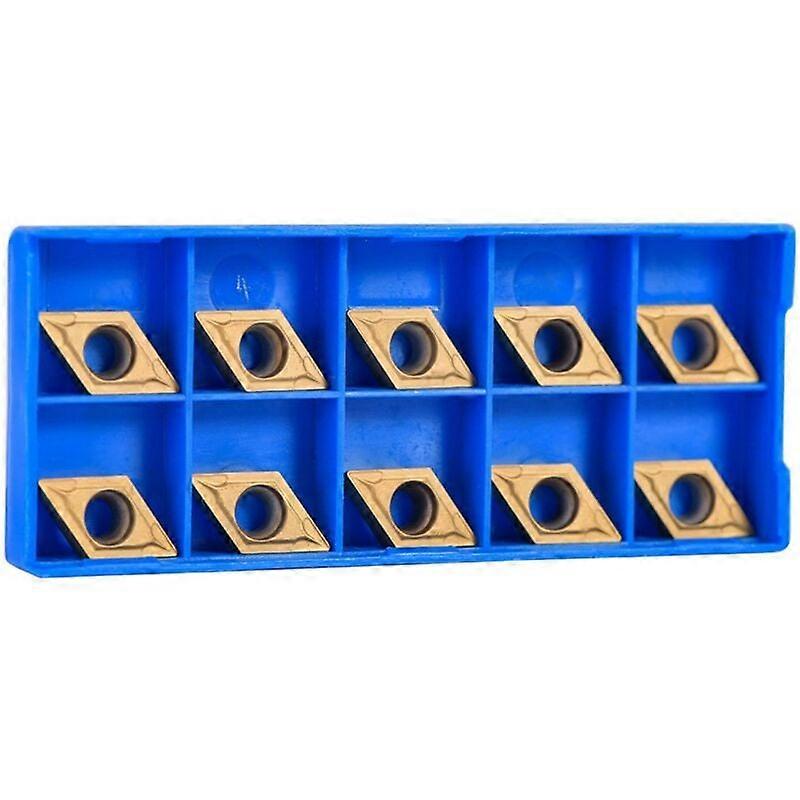Box of 10pcs Rotary Insert Blades Diamond Shape CNC Carbide Cutters DCMT11T304-HM YBC251 Threading Turning Tool for Steel Finishing for Lathes, Millin