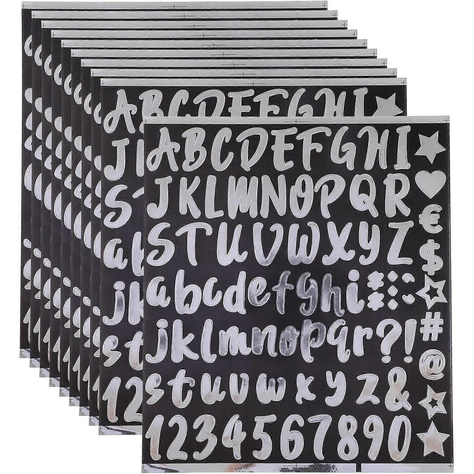 10 Sheets Mailbox Number Outside Reflective Alphabet Letter Sticker Decal