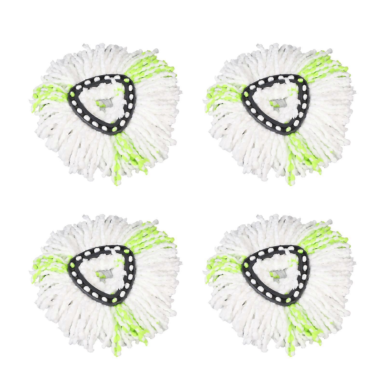 4 Pack Spin Mop Replacement Head Triangle Reusable Microfiber Rotating Mop Head for Floor Clean Green 4pcs