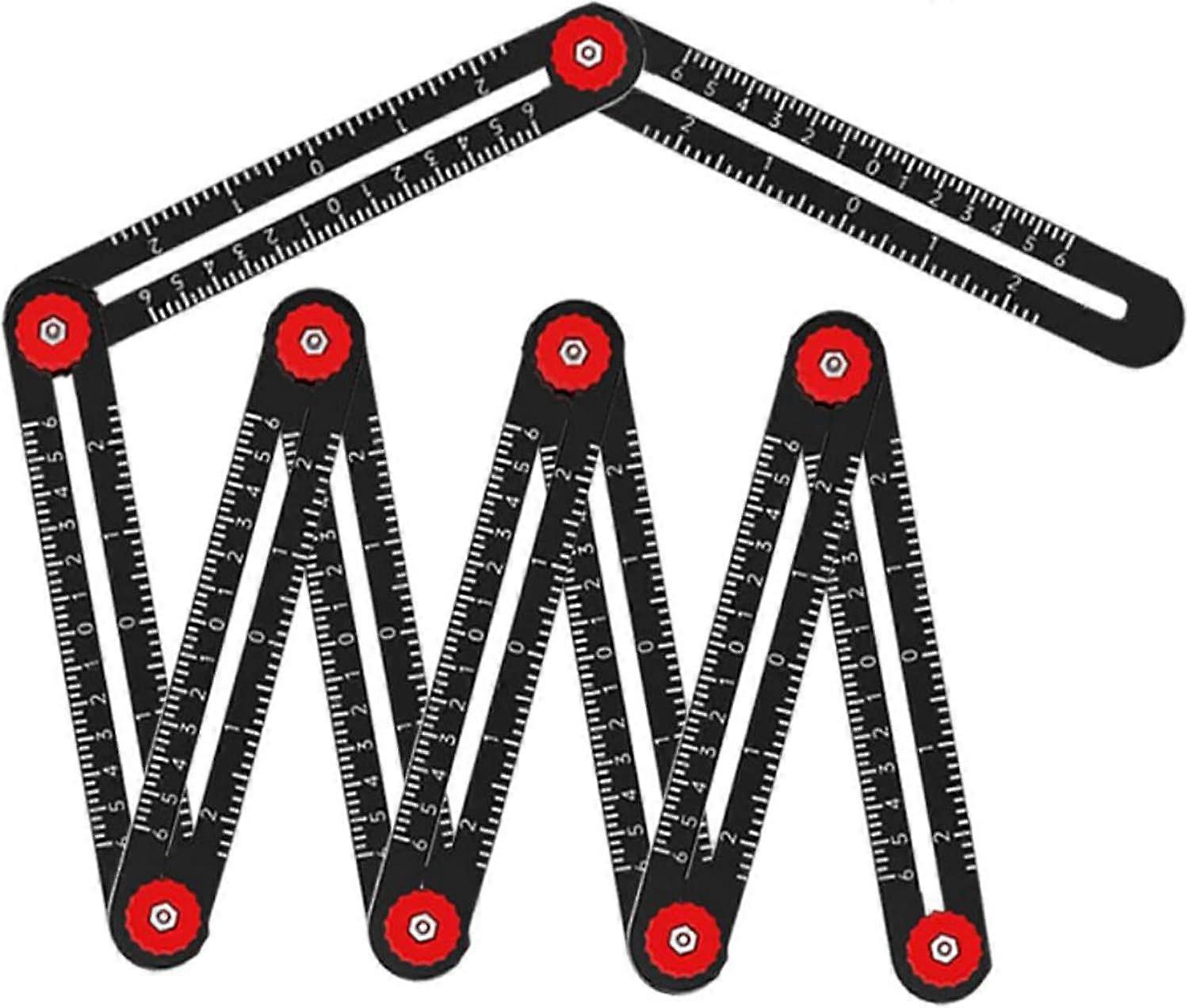 Multi-Angle Measuring Ruler, 9 Sides Accurate Aluminum Alloy Metal Template Layout Tool with Ceramic