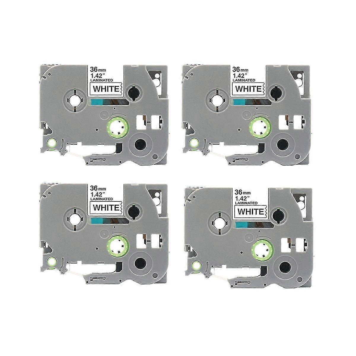 4pcs 36mm Tzc Label Ribbon Label Printing Paper For Brother Printer Pt-e100 Pt-e100b Pt-e200 Pt-d20