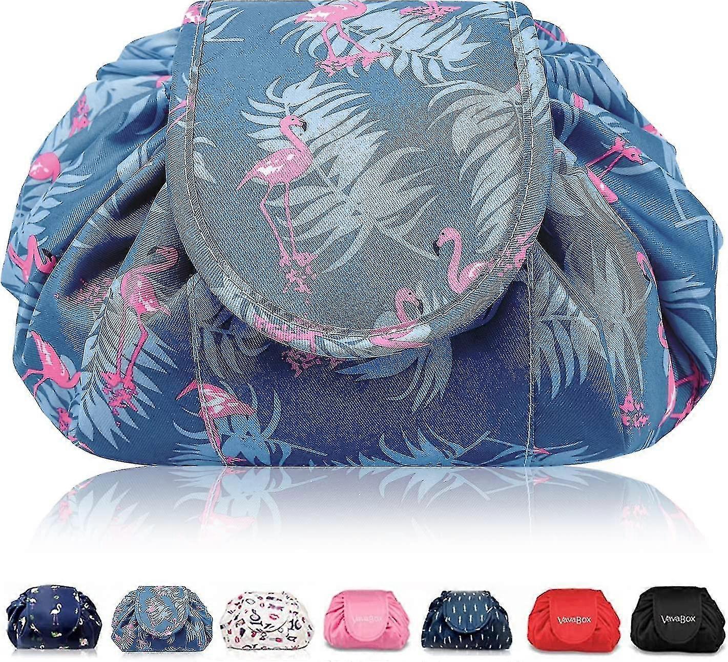 Drawstring Make Up Bag,portable Travel Cosmetic Bag Pouch Storage Organiser (feather)