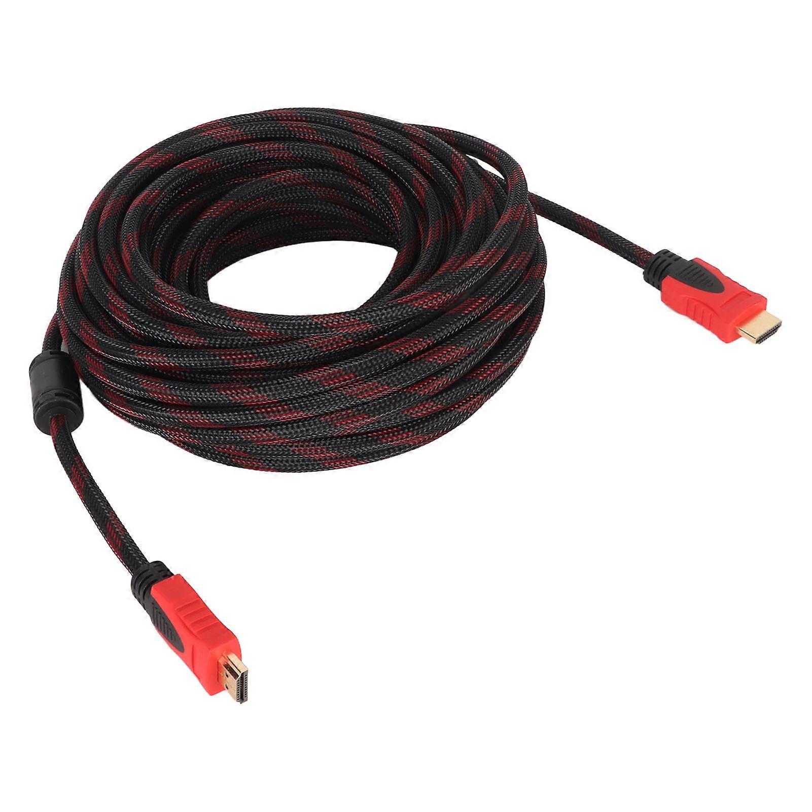 49ft HD Multimedia Interface Cable Full HD 1080p Flexible HD Multimedia Cord for TV Computer Monitor Black Red